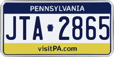 PA license plate JTA2865
