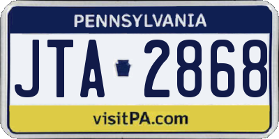 PA license plate JTA2868