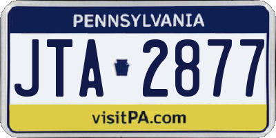 PA license plate JTA2877