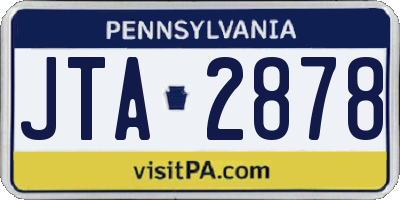 PA license plate JTA2878