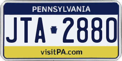 PA license plate JTA2880