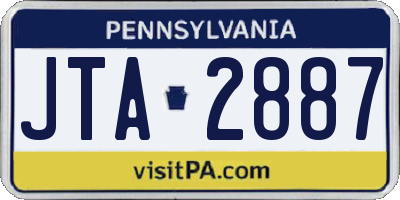 PA license plate JTA2887