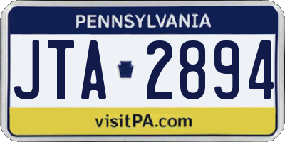 PA license plate JTA2894