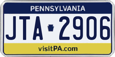 PA license plate JTA2906
