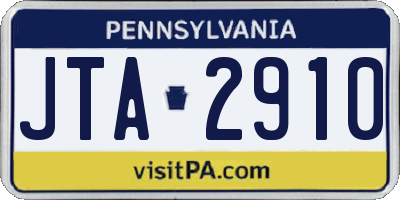 PA license plate JTA2910