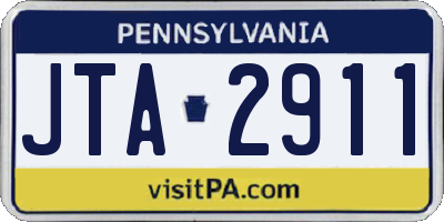 PA license plate JTA2911