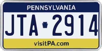 PA license plate JTA2914