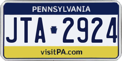 PA license plate JTA2924