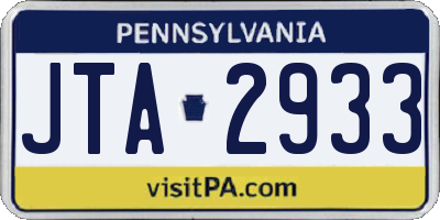 PA license plate JTA2933