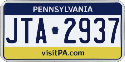 PA license plate JTA2937