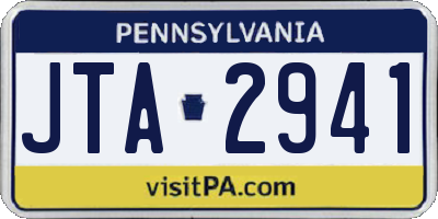 PA license plate JTA2941