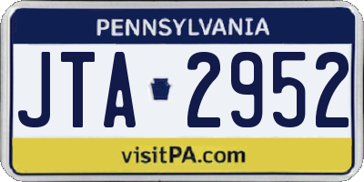 PA license plate JTA2952