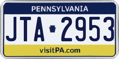 PA license plate JTA2953