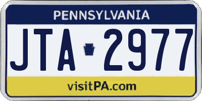 PA license plate JTA2977
