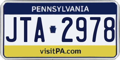 PA license plate JTA2978