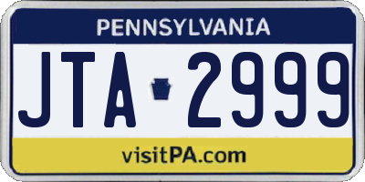 PA license plate JTA2999