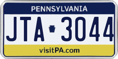 PA license plate JTA3044