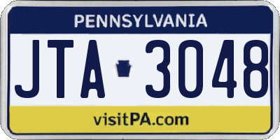 PA license plate JTA3048