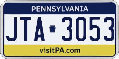 PA license plate JTA3053