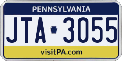 PA license plate JTA3055