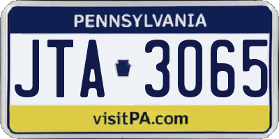 PA license plate JTA3065