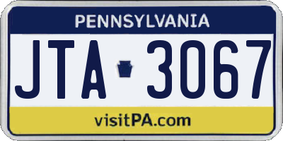 PA license plate JTA3067