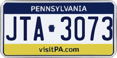 PA license plate JTA3073