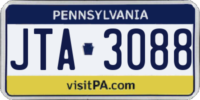 PA license plate JTA3088