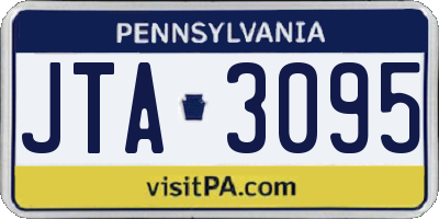 PA license plate JTA3095