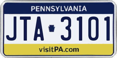 PA license plate JTA3101