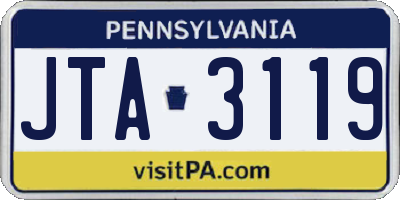 PA license plate JTA3119