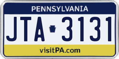 PA license plate JTA3131
