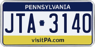 PA license plate JTA3140
