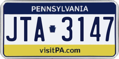 PA license plate JTA3147