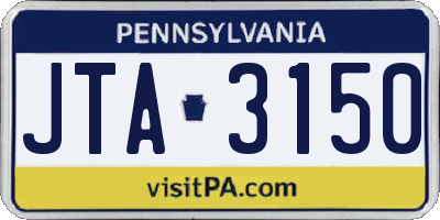PA license plate JTA3150
