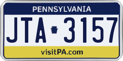 PA license plate JTA3157