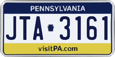 PA license plate JTA3161