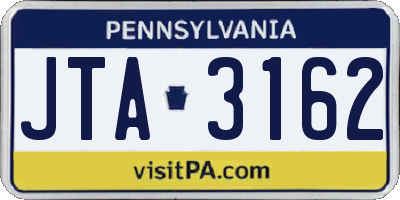PA license plate JTA3162