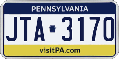 PA license plate JTA3170