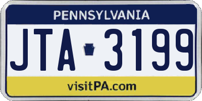 PA license plate JTA3199