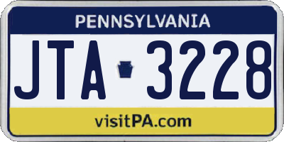 PA license plate JTA3228