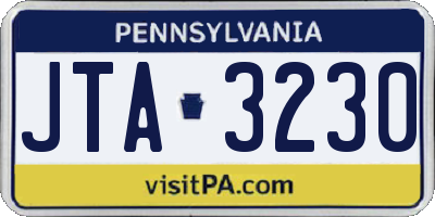 PA license plate JTA3230
