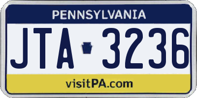 PA license plate JTA3236