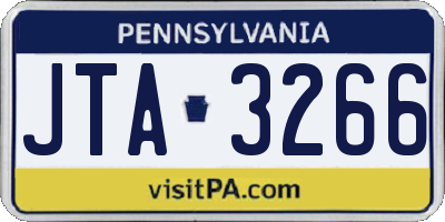 PA license plate JTA3266
