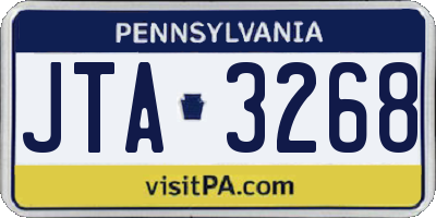 PA license plate JTA3268