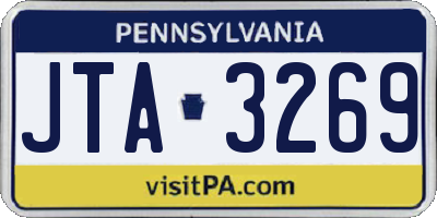 PA license plate JTA3269