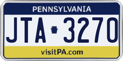 PA license plate JTA3270