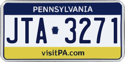 PA license plate JTA3271