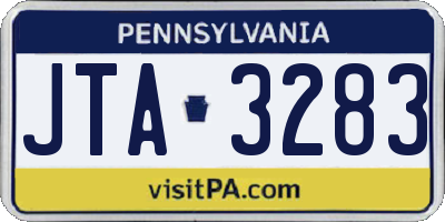 PA license plate JTA3283