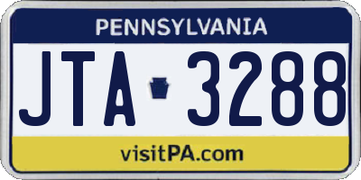 PA license plate JTA3288